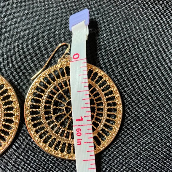 Anne Klein Gold Color Boho Dangling Round Earrings - Picture 4 of 4